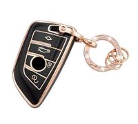 Koaudb - Funda para Llave de Coche para BMW, TPU Suave, protección Completa, con Llavero, Compatible con BMW X1, X2, X3, X5, X6, 2, 5, 6, 7 Series 3, 4 Botones, Llave Inteligente (R-BM-4D-B)