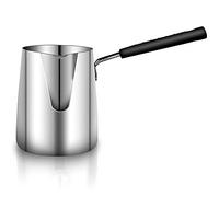 Koawensa 600 ML Cafetería Turca de Acero Inoxidable Leche y Café Caliente Chocolate Mantequilla Fondant Olla con Mango Resistante al Calor
