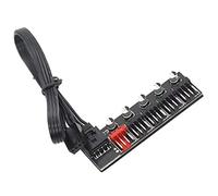 Koawensa Adaptador de Control de Velocidad de Distribuidor de Cubo Ventilador Pc 5 Puertos Adecuado para Ventilador de Refrigeración Pwm 4 Pin Conectores de Cables de Computadora