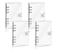 Koawensa - Archivador A6 transparente de PVC flexible con 6 anillos para presupuesto, planificador recargable, protector de cubierta