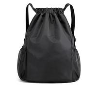 Koawensa - Bolsa de deporte impermeable con bolsillo interior con cremallera, Hipster forrado con bolsa de deporte con cordón ajustable