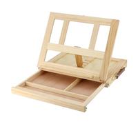 Koawensa - Caballete de mesa portátil de haya, con 4 velocidades ajustables, estilo cajón, Burlywood, funda de arte portátil para principiantes y adultos