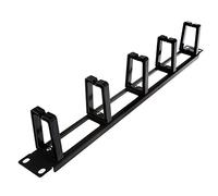 Koawensa Gabinetes de rack 1U de 19 pulgadas, organizador de red de gestión de cables, base de metal hueca, marco de administrador de cables desmontable de cinco anillos