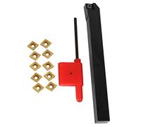 Koawensa Juego de 12 accesorios de barra de herramientas CNC para máquina herramienta Sclcr1010H06, soporte de herramientas de torno Ccmt0602