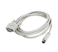 Koawensa Koawensa(R) DB9P a 8P Mini Din RS232 Descargador Cable Blanco 8.2 Ft para PLC DVP-EH