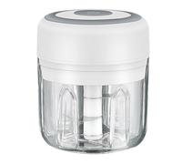 Koawensa Mini Picadora de Carne Eléctrica USB 250ML, Picadora de Ajo, Trituradora Recargable, Robot Culinario Blanco, Fácil de Usar