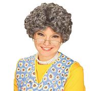 Koawensa Peluca plateada para disfraz de mamá anciana