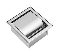 Koawensa Soporte de papel higiénico empotrado de acero inoxidable para pared, soporte de papel higiénico de estilo moderno, dispensador de rollo de pañuelos empotrado para baño