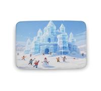 KOAYUBFC Alfombras de baño lujosas, suaves y esponjosas, absorbentes, con estampado de castillo de hielo, para suelo y ducha