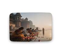 KOAYUBFC Alfombras de baño lujosas, suaves y esponjosas, absorbentes, con estampado de oración en el Ganges, para suelos de baño, bañeras y duchas