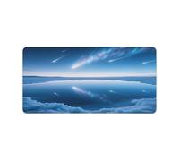 KOAYUBFC Alfombrilla de escritorio profesional de gran tamaño con superficie antideslizante multiusos, alfombrilla de mouse con impresión de lluvia de meteoritos de lago espejo, diseño impermeable