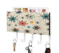 KOAYUBFC Atomic Stars - Soporte decorativo para llaves de pared, diseño retro, ganchos adhesivos para puerta, pasillo, entrada