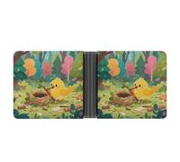 KOAYUBFC Cartera delgada compacta plegable con diseño de pájaro construyendo un nido, carteras minimalistas para hombres con tarjetero de crédito, ranura para monedas, ventana de identificación