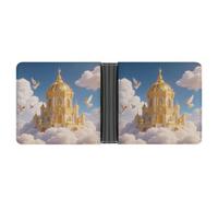 KOAYUBFC Cartera delgada compacta plegable de cuero Golden Palace Kingdom, carteras minimalistas para hombres con tarjetero de crédito, ranura para monedas, ventana de identificación, unisex