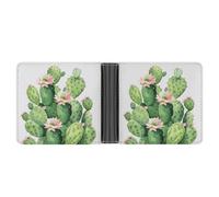 KOAYUBFC Cartera delgada compacta plegable de piel de cactus, carteras minimalistas para hombres con tarjetero de crédito, ranura para monedas, ventana de identificación, unisex