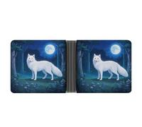 KOAYUBFC Cartera delgada compacta plegable de piel de zorro ártico, carteras minimalistas para hombres con tarjetero de crédito, ranura para monedas, ventana de identificación, unisex