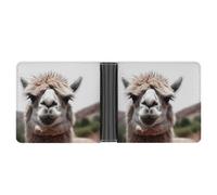 KOAYUBFC Cartera delgada compacta plegable divertida de piel de alpaca llama, carteras minimalistas para hombres con tarjetero de crédito, ranura para monedas, ventana de identificación, unisex