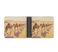 KOAYUBFC Cartera delgada compacta plegable The Camel Moving Forward, carteras minimalistas para hombres con tarjetero de crédito, ranura para monedas, ventana de identificación, unisex