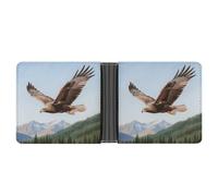 KOAYUBFC Cartera delgada compacta plegable The Eagle Spreads Its Wings, carteras de cuero, carteras minimalistas para hombres con tarjetero de crédito, ranura para monedas, ventana de identificación
