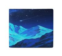 KOAYUBFC Cartera para hombre con tarjetero de crédito para mujer, billetera delgada con ventana de identificación y montaña y río de estrellas