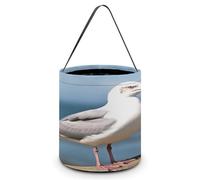 KOAYUBFC Cubo de dulces de Halloween que representa una bonita gaviota, bolsa de dulces de Halloween con asas, cestas de dulces reutilizables para Halloween, suministros de fiesta, bolsas de regalo