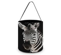 KOAYUBFC Cubo de dulces de Halloween que representa una cebra, bolsas de dulces de Halloween con asas, cestas de dulces reutilizables para Halloween, suministros de fiesta, bolsas de regalo
