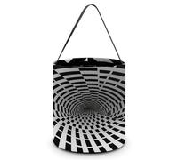 KOAYUBFC Cubo de dulces de Halloween que representa una ilusión visual, bolsas de dulces de Halloween con asas, cestas de dulces reutilizables para Halloween, suministros de fiesta, bolsas de regalo