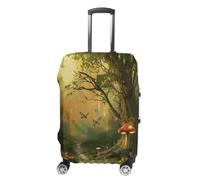 KOAYUBFC Funda de equipaje con diseño de bosque con hadas, mariposas, elfos, aprobada por la TSA, fundas elásticas y lavables, antiarañazos, funda protectora para maletas, Bosque con hadas, mariposas