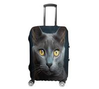 KOAYUBFC Funda de equipaje gris con diseño de estrellas de gato, aprobada por la TSA, elástica, lavable, antiarañazos, funda protectora para maleta, compatible con, Miradas de gato gris, L, Funda para