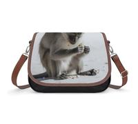 KOAYUBFC Monkey on the Ground - Bolsos cruzados para mujer, correas extraíbles y cierre de cremallera, bolsos de hombro de cuero para mujer, bolso de mano