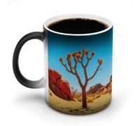 KOAYUBFC Taza de café de 325 ml del parque nacional Joshua Tree que cambia de color, tazas de café que cambian de calor con asa, taza mágica sensible al calor para mujeres y hombres, divertida taza de