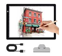 KOBAIBAN Diamond Painting - Mesa luminosa A4 - Placa de luz portátil con clip, 3 niveles de brillo, almohadilla de luz, tipo C Power, ultrafina, para dibujar bocetos