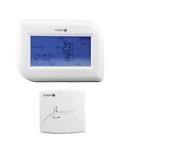 KOBAN KCT17-W-RF Cronotermostato Inalámbrico para Calefacción para Montaje en Pared con Programación Diaria y Semanal. Termostato Programable Digital con Pantalla Táctil con Conexión a 3 Hilos.