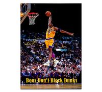 Kobe Bryant Dunking - Póster motivacional para pared, diseño de baloncesto de Kobe y mentalidad de Mamba, arte de pared, decoración de dormitorio de niños, sin marco (B, 16 x 20 pulgadas)