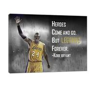 Kobe Bryant Legend Heroes - Cuadro de baloncesto impreso sobre lienzo enmarcado de 76 x 60 cm, profundidad de 38 mm