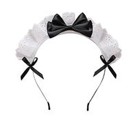 Kobeleen Accesorios para el cabello japoneses con volantes de encaje dulce lazo gótico francés sirvienta diadema anime victoriano cosplay disfraz
