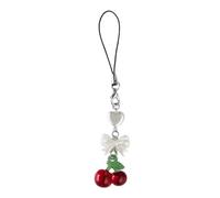 Kobeleen Colgante de Cereza Hecho a Mano para teléfono, Colgante Bonito para teléfono, Cadena para teléfono de Fruta, Colgante con Correa, cordón, Colgante para Mochila para Llave de Bolso