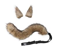 Kobeleen Juego de 3 piezas de cosplay de anime de lobo para niñas, orejas de zorro, pinzas para el pelo, tocado, cola de felpa para fiesta de Halloween