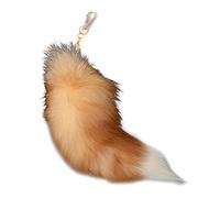 Kobeleen Llavero con cola de animal, llavero con cadena de colas, llavero de animal personalizado, llavero largo con dije para mujer y niña