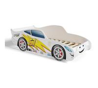 KOBI - Cama en forma de coche (140 x 70, color blanco, sin colchones, Cars