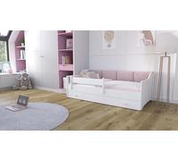 Kobi Cama Infantil Eryk Blanca | 160x80| Paneles Acolchados | Cajón, colchón, barandilla | para habitación Infantil | para una niña | para un niño (Paneles Rosas)