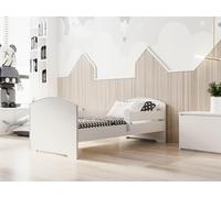 KOBI Cama Infantil LUK 140x70 en Juego con barandilla, colchón, Estructura, para niña y niño, para habitación Infantil