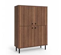 KOBI Cómoda de Cuatro Puertas Venus, 113 x 100 cm - Color Nogal