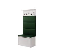 KOBI Conjunto recibidor Andy | Percha + Caja | Paneles tapizados | Armario para el recibidor | (Verde Oscuro)