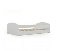 KOBI Cuna Montessori Leo 160x80 Blanca con barandilla: una Cuna Moderna, Segura y extraordinariamente cómoda para niños, de construcción Robusta y con un Elegante Estilo escandinavo