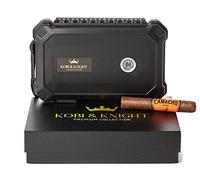 Kobi & Knight Humidificador de cigarros de viaje con higrómetro, funda para puros de 6 x 8 pulgadas, impermeable, a prueba de polvo, kit de humidificador a prueba de golpes, accesorios para