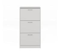 KOBI Mueble Zapatero Paula - Mueble Zapatero Elegante y Funcional con frentes abatibles y espaciosa Cesta 60x28x116 cm
