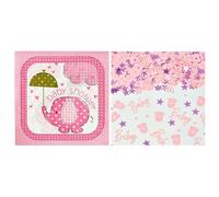 KOBOKO 20 servilletas decorativas para baby shower, 15 g, confeti, servilletas de cumpleaños infantiles, servilletas de papel decorativas para fiestas de bebé, servilletas desechables para bautizo