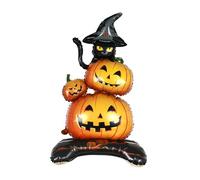 Koboko Globo de calabaza de Halloween, de pie, XXL, 3D, decoración de Halloween, globos de calabaza, globos de papel de aluminio, decoración de calabaza, globos Helloween para cumpleaños, carnaval