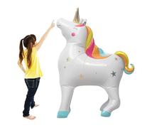 KOBOKO Globo de unicornio, globo de unicornio 4D de pie, arco iris, decoración de cumpleaños infantil, globo de papel de aluminio para niñas, decoración de cumpleaños, XXL, helio Airwalker globo